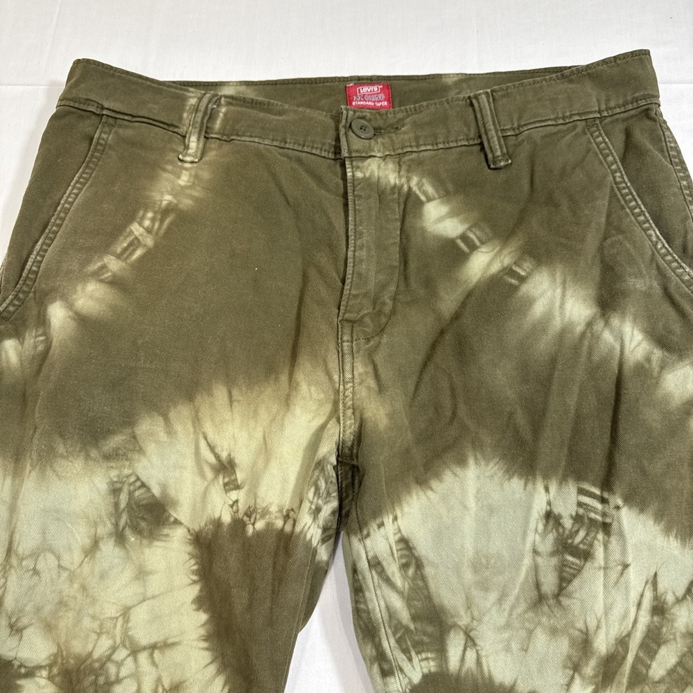 PANTS TAPER Levi's XX Chino Standard MENS 32x32 Regular Fit Green Tie Dye - Picture 3 of 9
